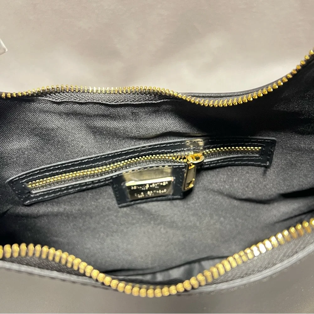 Viola‎ Castellani Black Leather Hobo Adjustable Strap Removable Crossbody Strap
